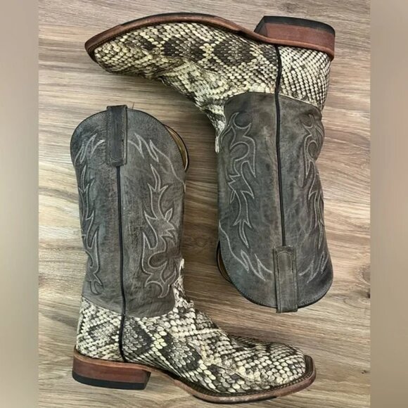 Men’s Anderson Bean Square Toe Eastern Cut Rattlesnake Boots 13EE - Picture 9 of 11